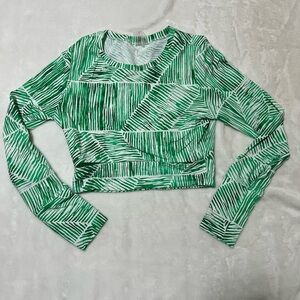 Calia by Carrie Underwood Green Patterned Rash Guard